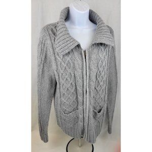 ST Johns Bay Womens gray/grey Knitted Cardigan Sweater Long Sleeve